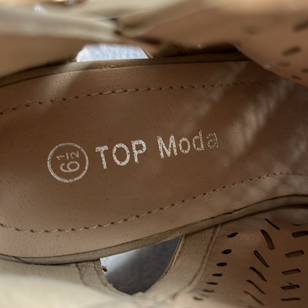 TOP Moda Tan Peep-Toe Ankle Booties - Picture 2 of 9